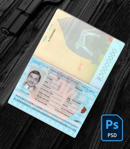 Du Tchad passport new 2021-present PSD